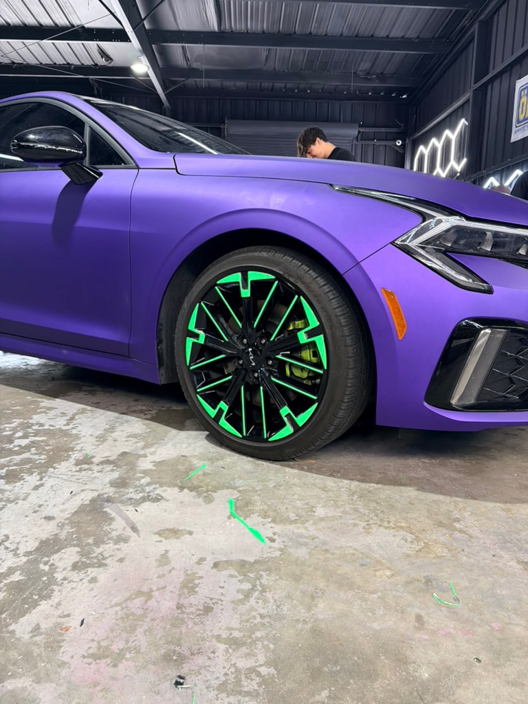 Matte purple. Wheels cut to match. Corsa Automotive, Orlando.