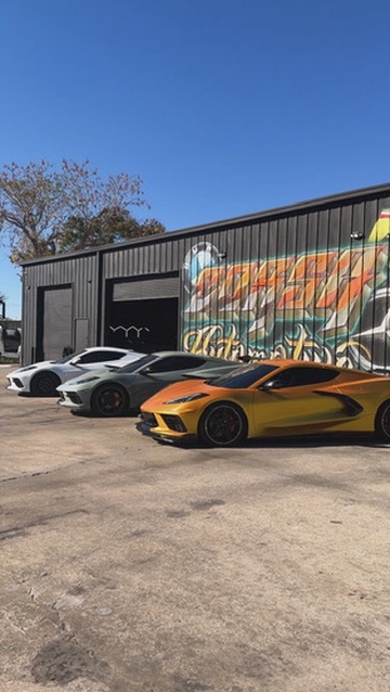 C8s waiting on work. Corsa Automotive, Orlando.
