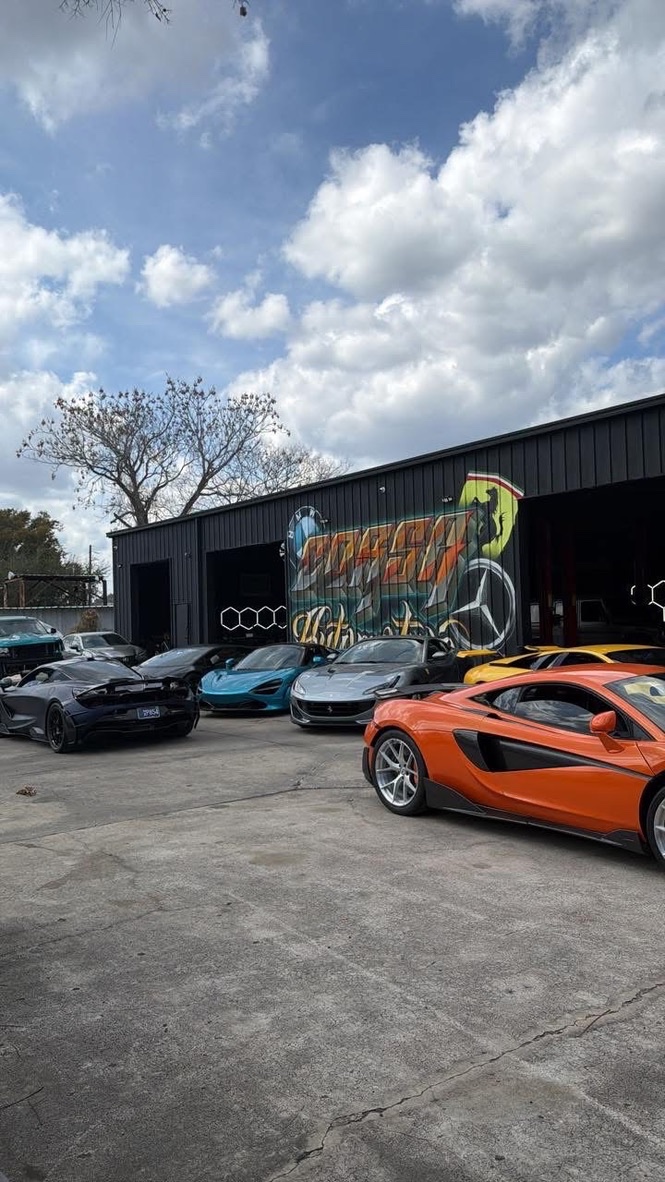 A row of McLarens. Corsa Automotive, Orlando.